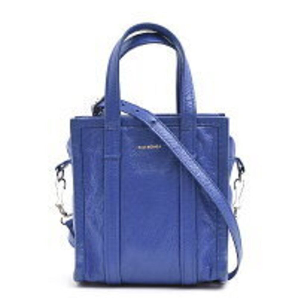 Balenciaga Bazaar Shopper XXS Shoulder Bag Lambskin Leather Blue